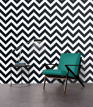 Black & White Chevron Stripes - Wallpapers.com