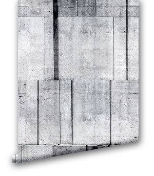 Faux Concrete Block Wall Wallpaper